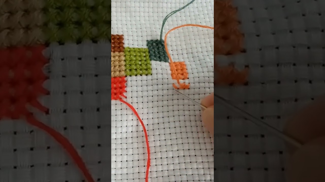 cross stitch embroidery stitches for beginners tutorial #youtubeshorts #trendingshorts