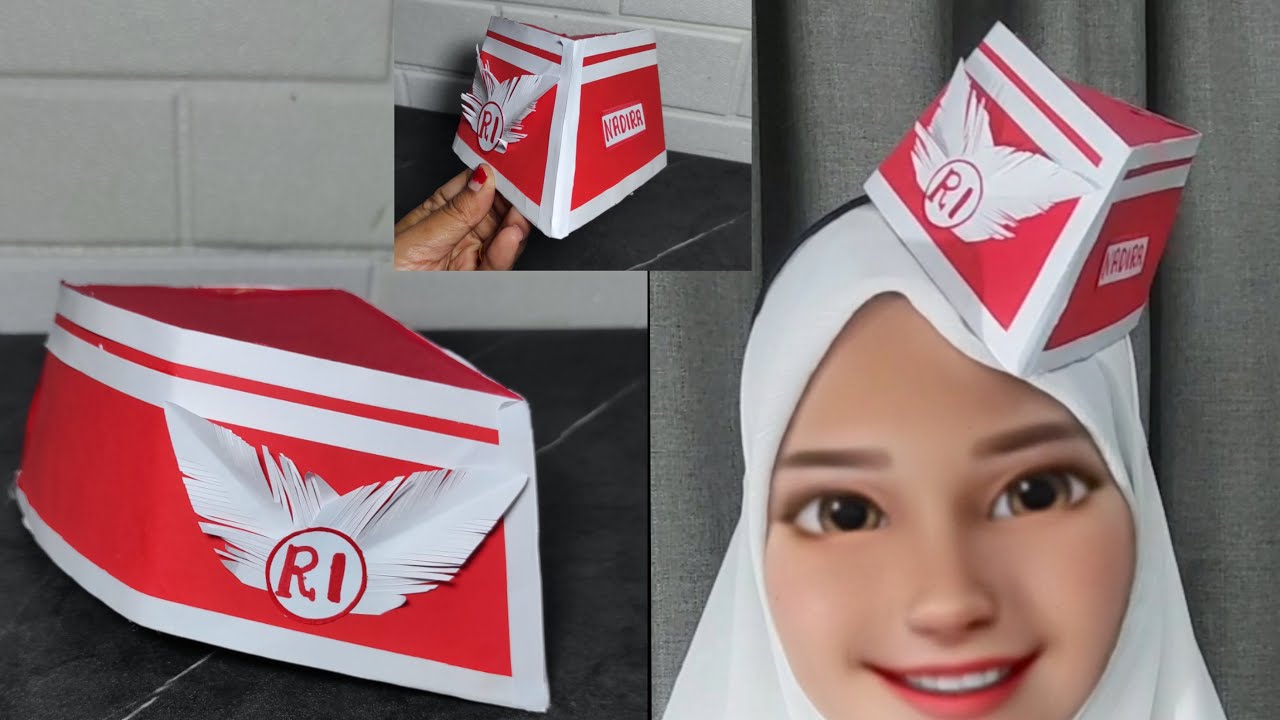 How To Make Paper Crown - Easy flight attendant Hat - 17 Agustus -Headpiece Tutorial