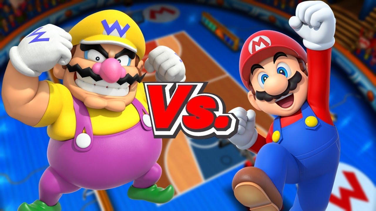 Mario Sports Mix - Team Wario Vs. Team Mario (Basketball)