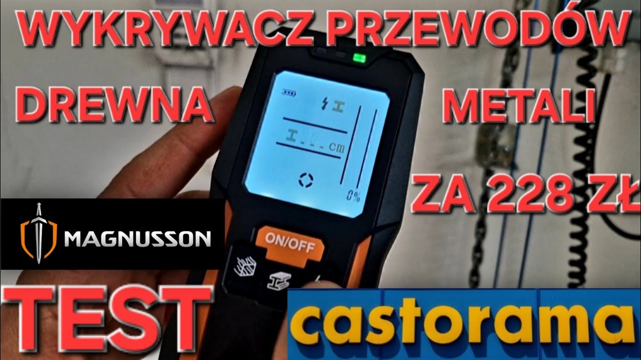 ✅ Detektor / Wykrywacz Przewodów ➡️ Kable pod napięciem,  metalu , drewna  CASTORAMA ➡️ MAGNUSSON