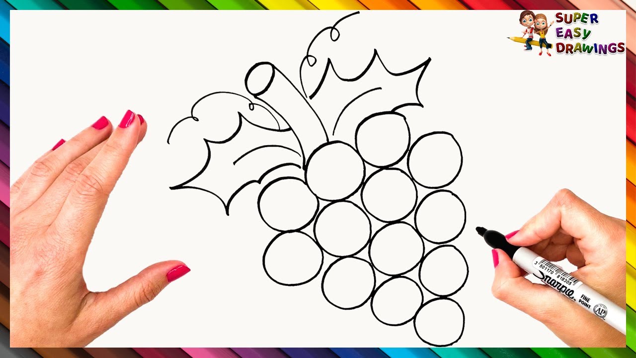 How To Draw Grapes Step By Step 🍇 Grapes Drawing Easy