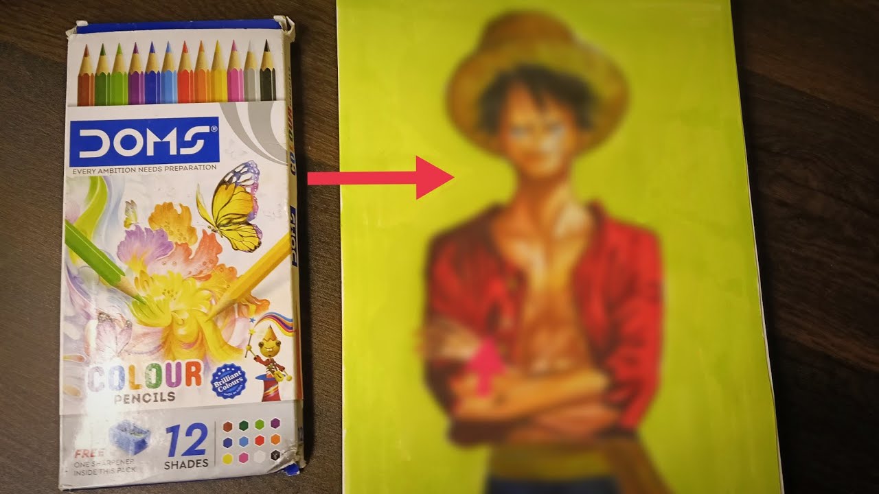 DOMS 12 colour pencil Drawing Anime ✨🔥#youtube #drawing