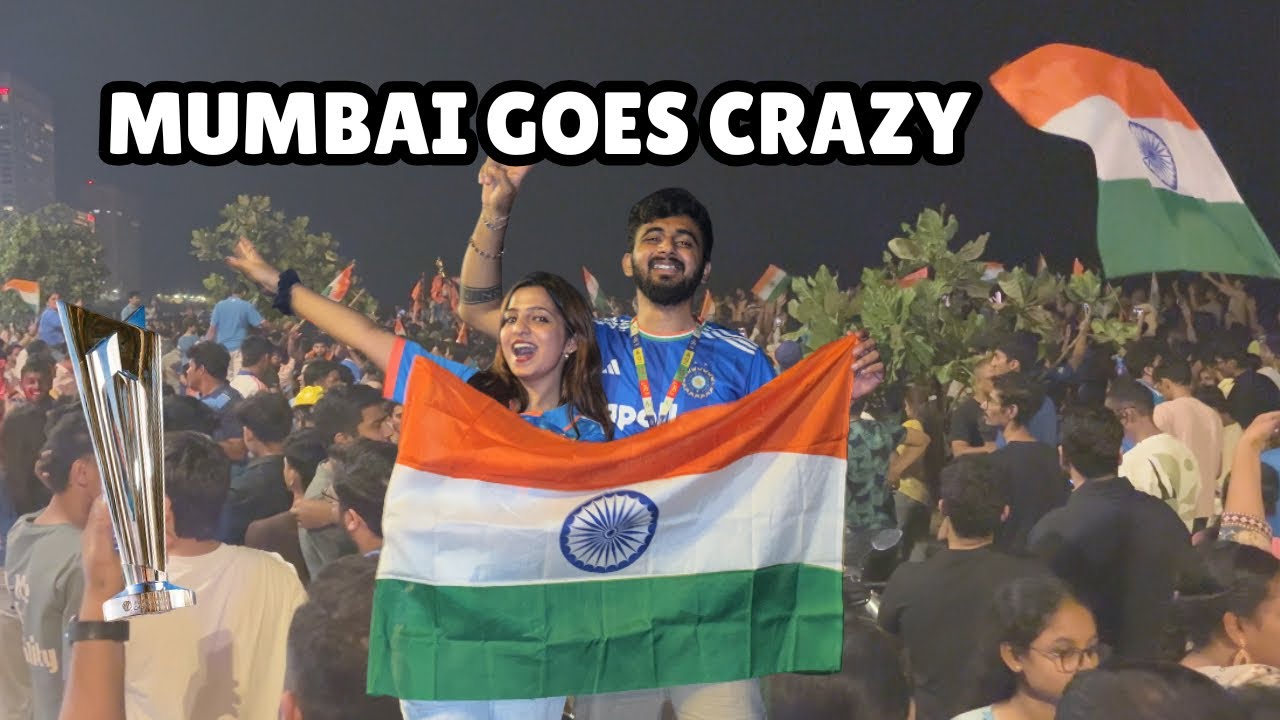 PEOPLE GO CRAZY AT MARINE DRIVE AS INDIA WINS T20 FINALS 😍❤️