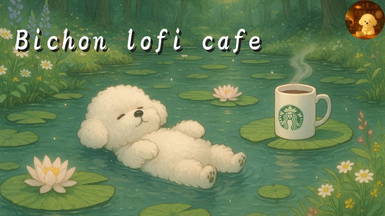 Relaxing Lofi Café in the Forest 🌿 | Bichon Floating with Coffee