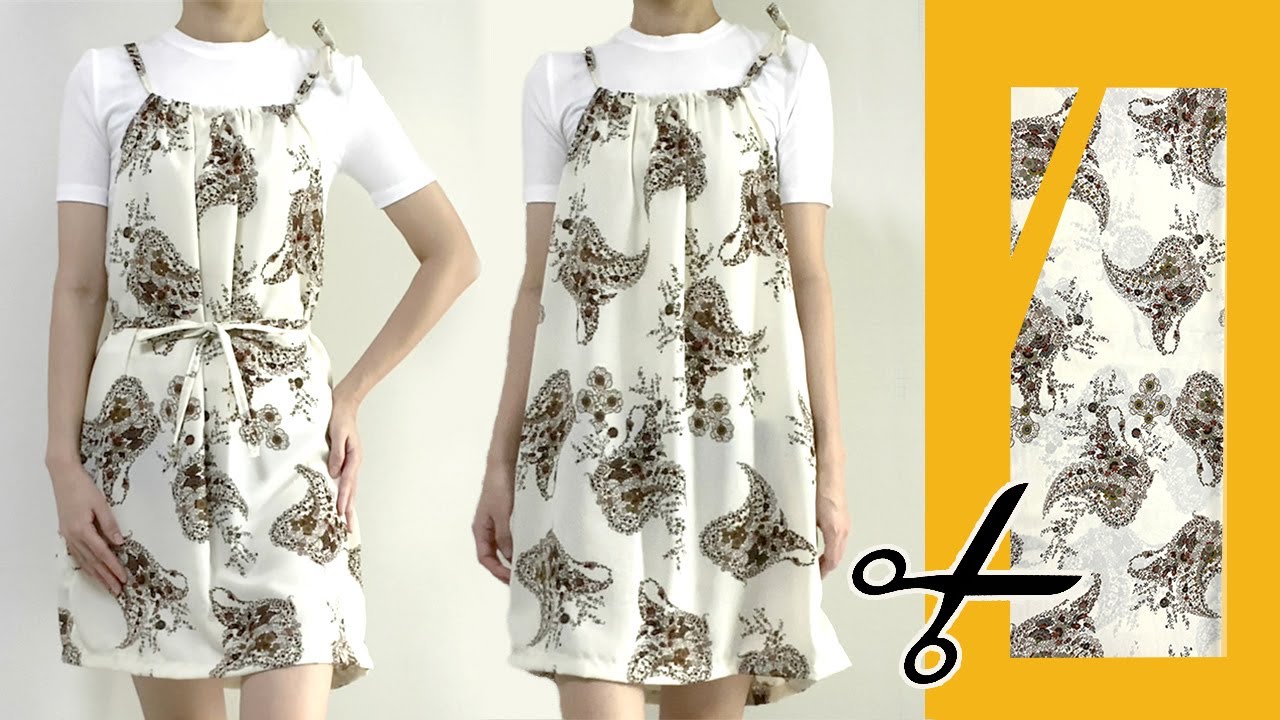 DIY Adjustable tie Cami Dress / Easy Summer Dress Tutorial / For Beginner