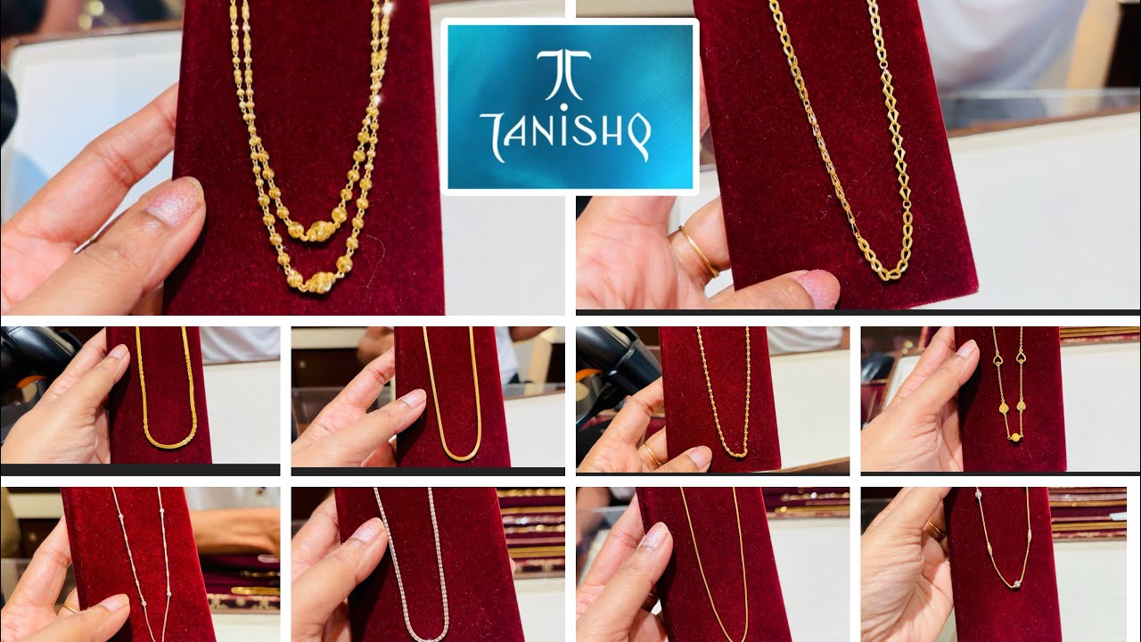 Just 1.8gm🔥Tanishq Daily wear Gold chains design with Price |Tanishq 22kt to 18kt Gold  Chain design