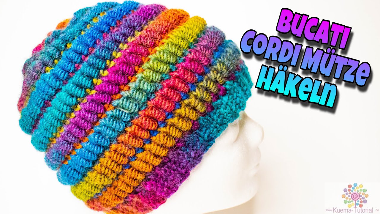 Bucati Cordi Mütze -Häkeln | effektvolle Mütze | Bullion Stich
