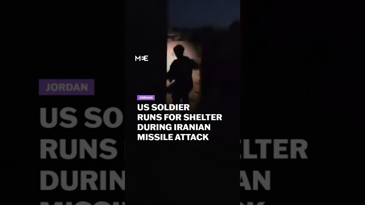 Footage shows US soldier running for shelter during an Iranian attack on a military base in Jordan