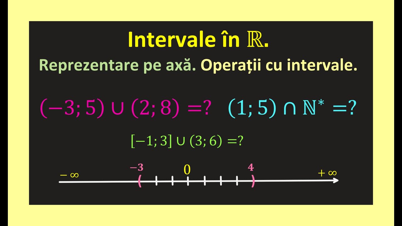Operatii cu intervale intersectie reuniune inchise deschise clasa 8 exercitii matematica algebra