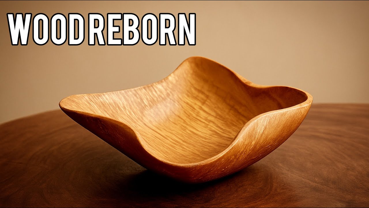 Modern Deformed Wooden Bowl from Scrap Wood | Handmade Minimal Design