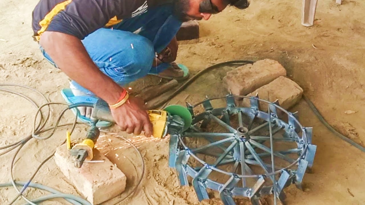 homemade desi Power tiller iron wheel पावर टिलर आयरन व्हील कैसे बनाये