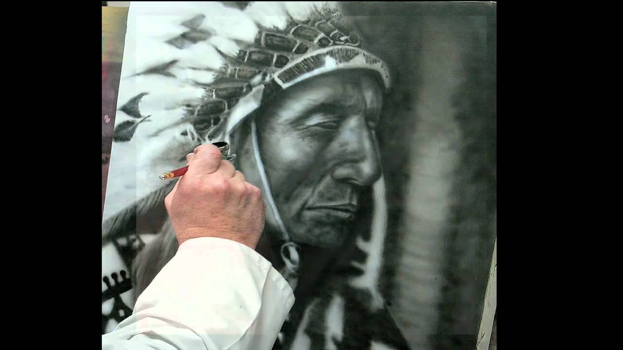 Harder & steenbeck airbrush, American Indian