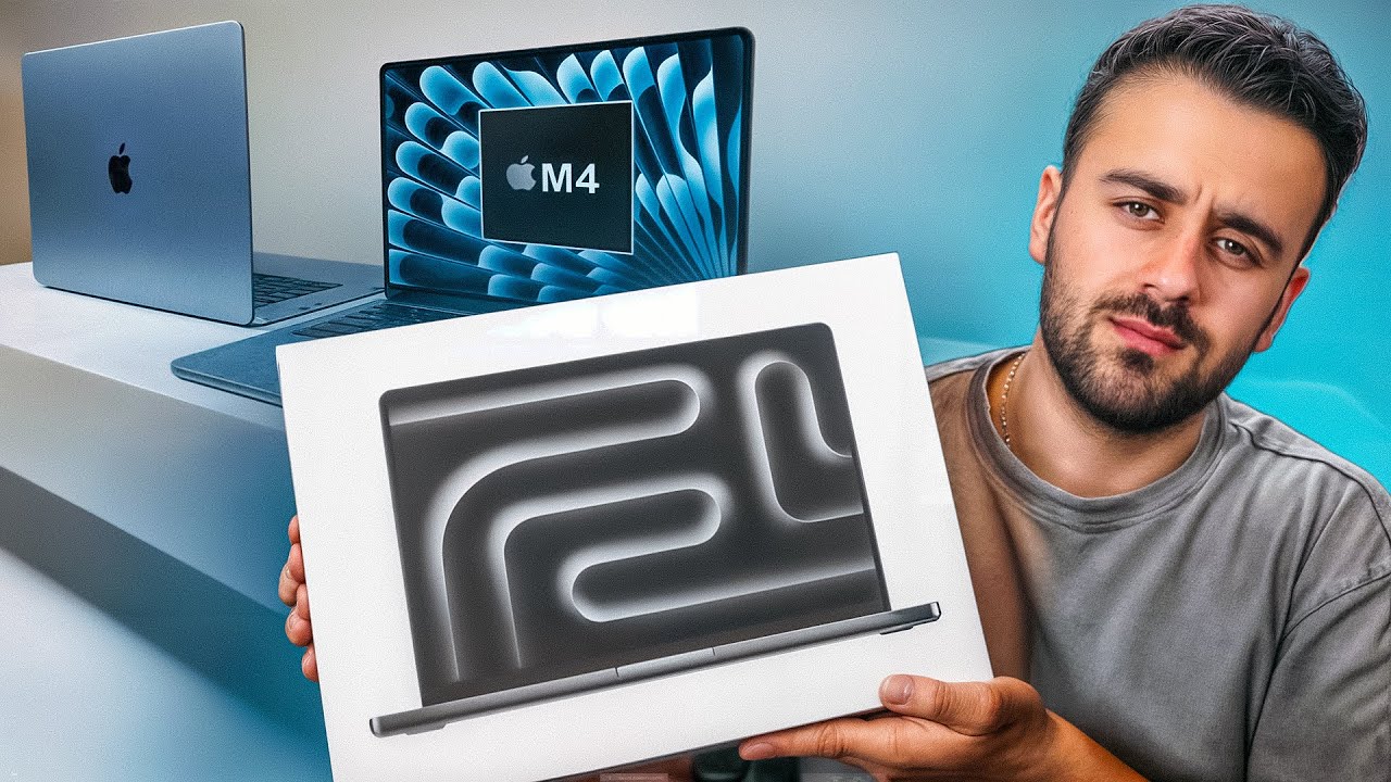 آنباکس بهترین و ارزان ترین لپتاپ برای ترید، ادیت، فیلم، برنامه نویسی | MacBook pro M4 2025
