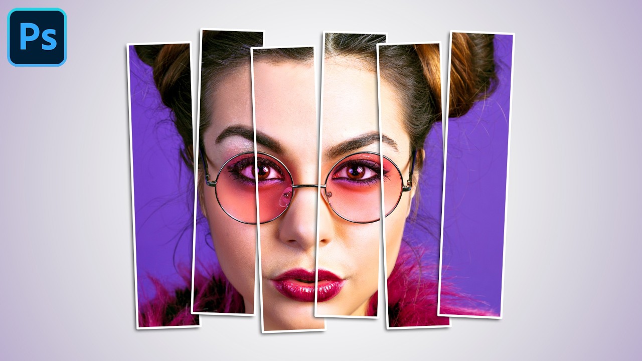 How to Create a Vertical Photo Panels Effect in Photoshop | Easy Panel Design Tutorial