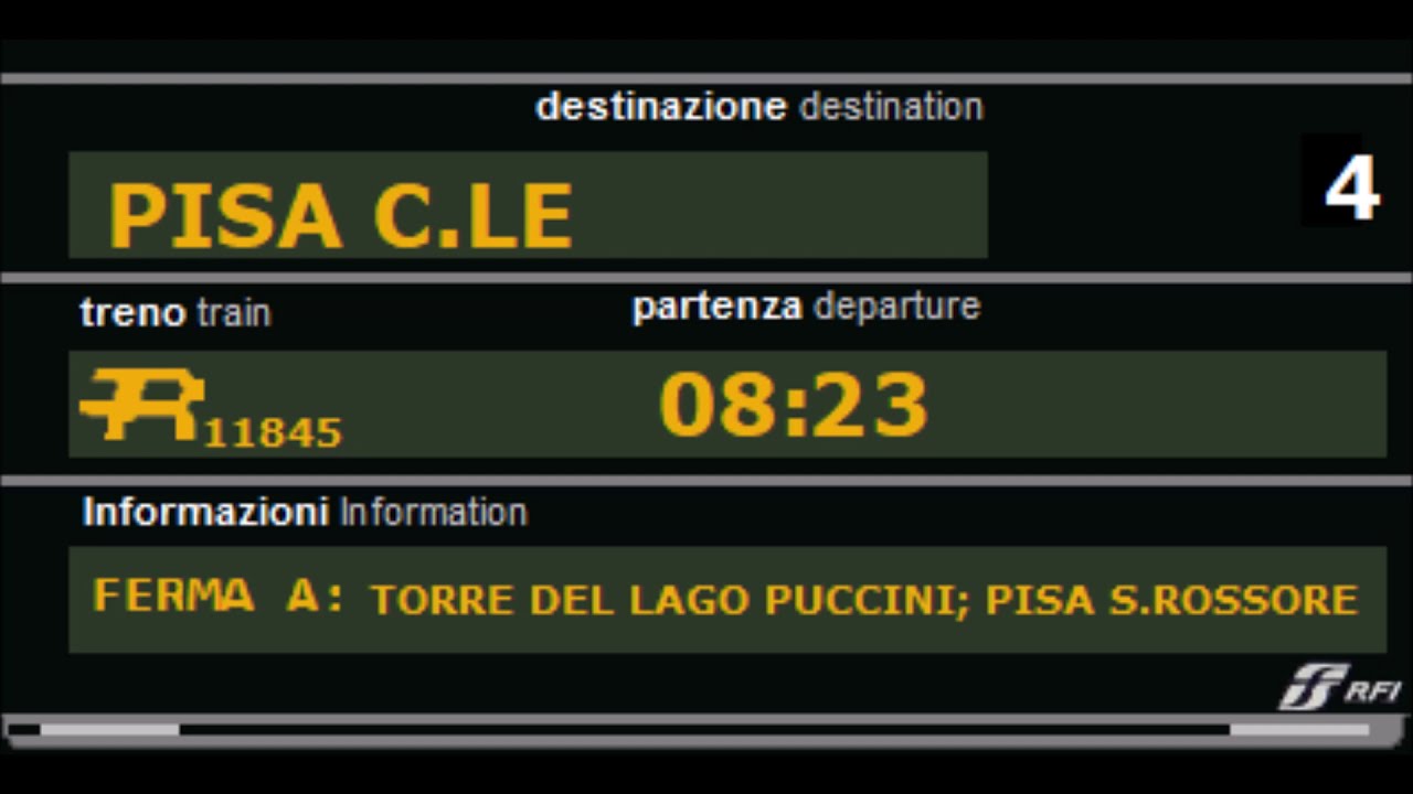 Annunci Trenitalia Stazione di Viareggio