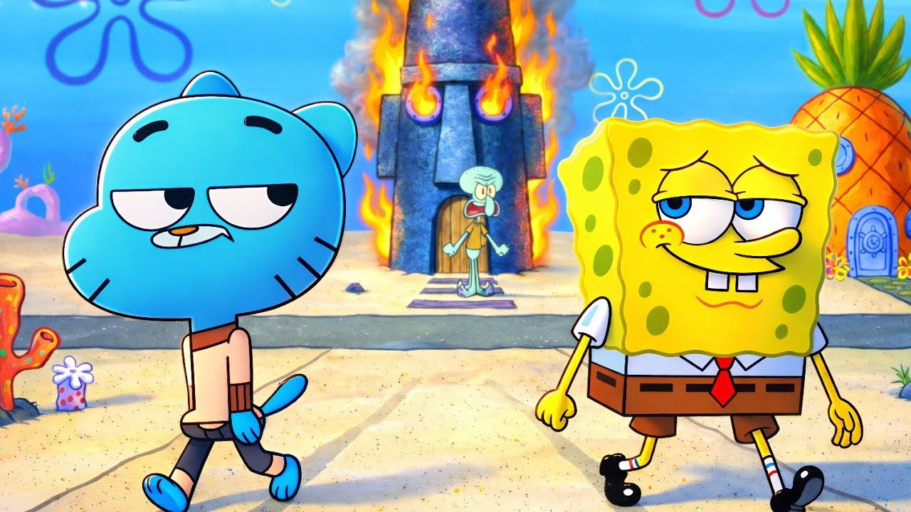 Gumball x SpongeBob Ultimate Crossover (Sora 2) Part 2