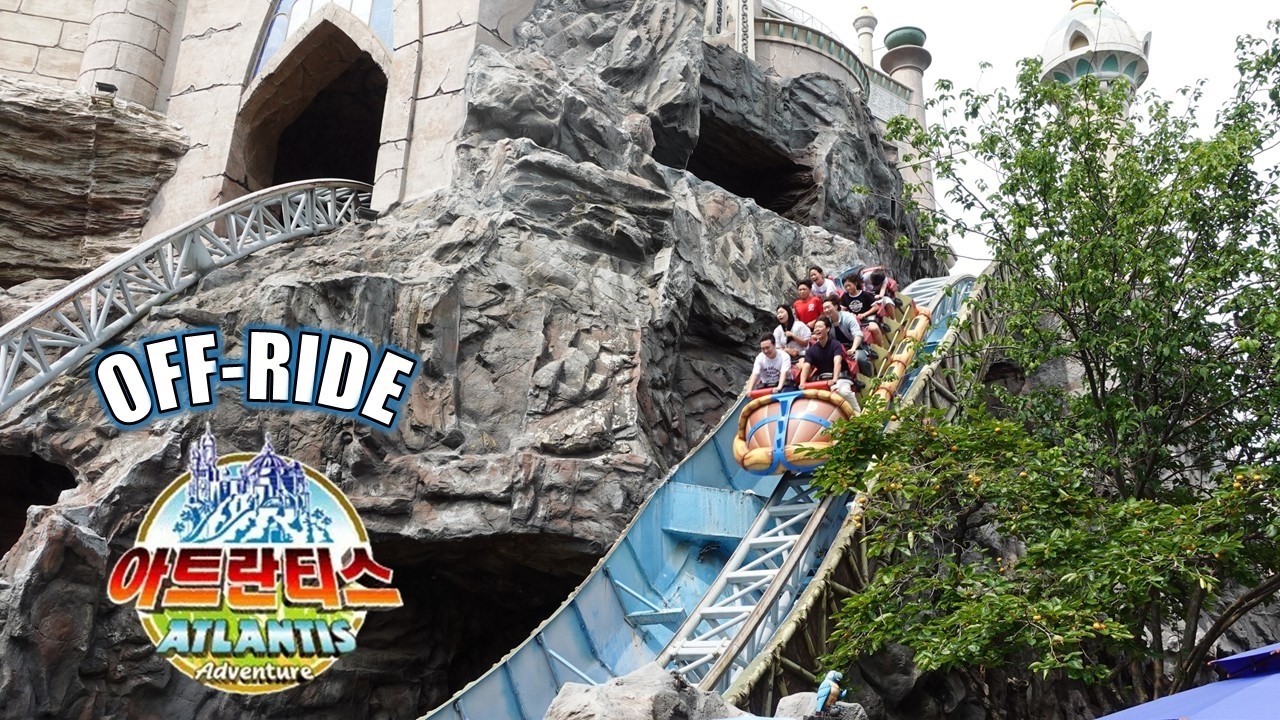 Atlantis Adventure Off-Ride Footage (60FPS), Lotte World Intamin Aqua Trax | Non-Copyright