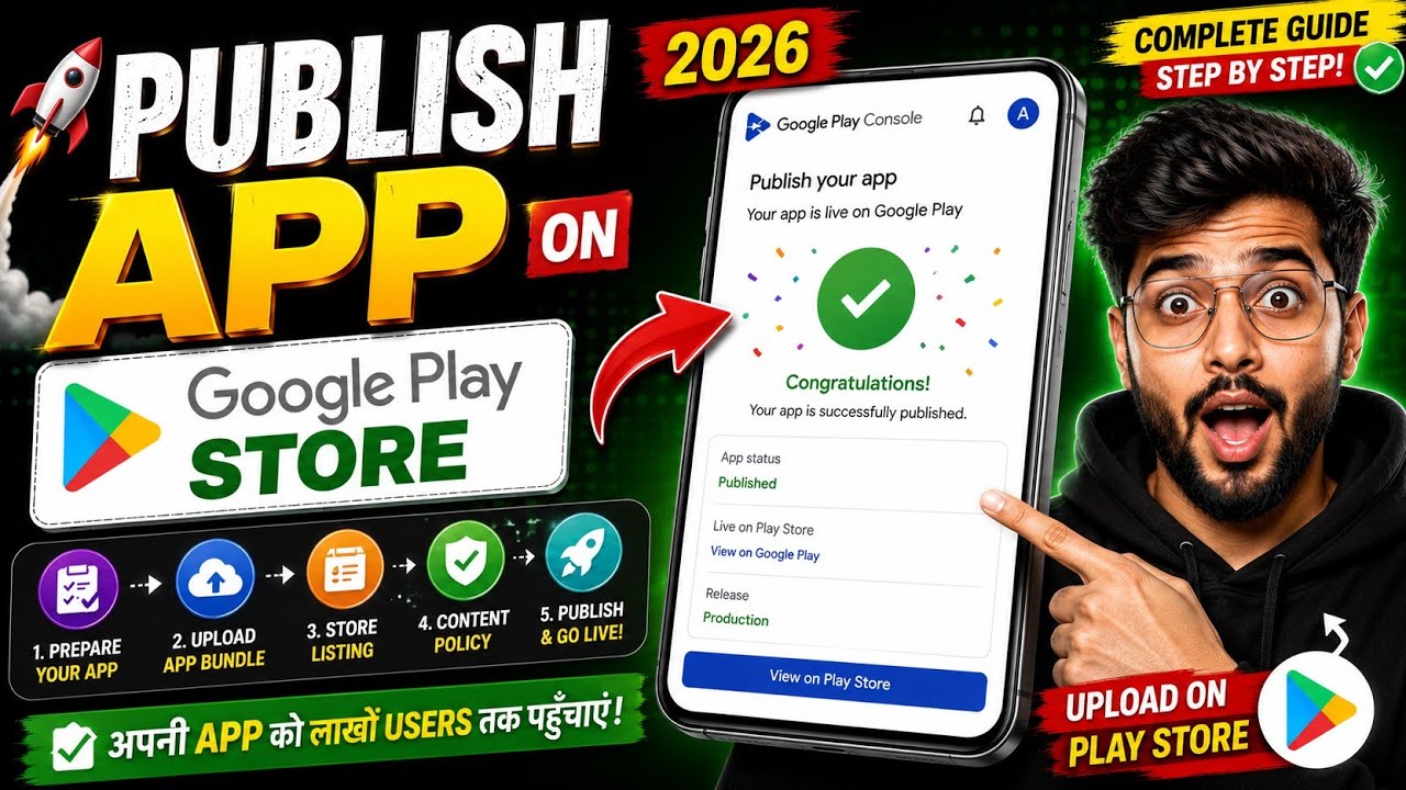 Publish App on Google Play Console 2026 | Publish Android App on Play Store