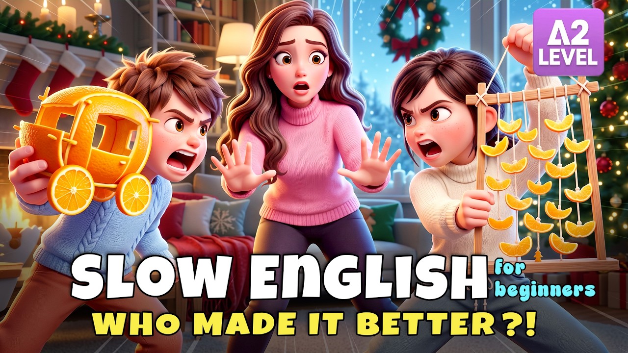 Leo and Maya Made Orange Peel DIYs... Who Did It Better?! | Slow English (A2 Level)