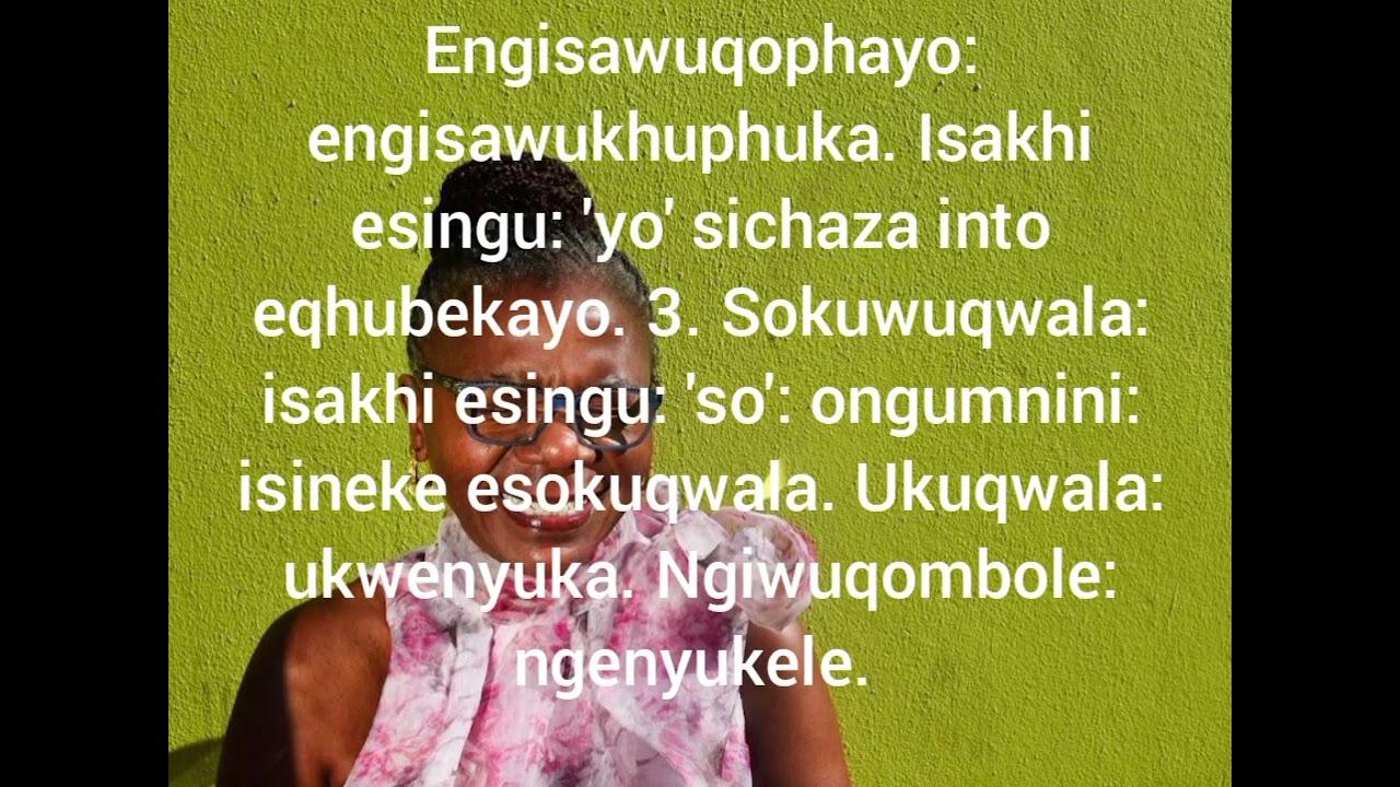 Inkondlo: Ngiphe Isineke: Ukuchaza ukukhethwa kwamagama: Ibanga le-10: Ibinza loku-1.