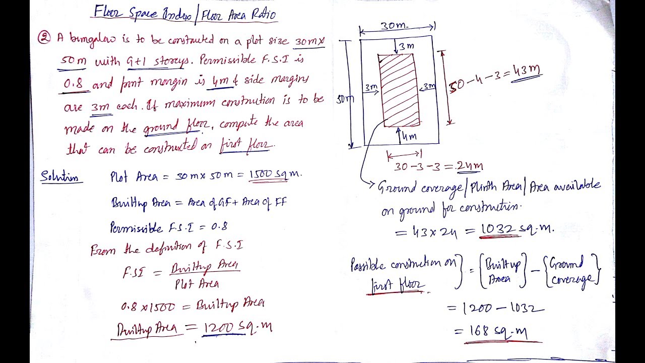 floor space index (FSI)  / floor area ratio (FAR)  - problem 2
