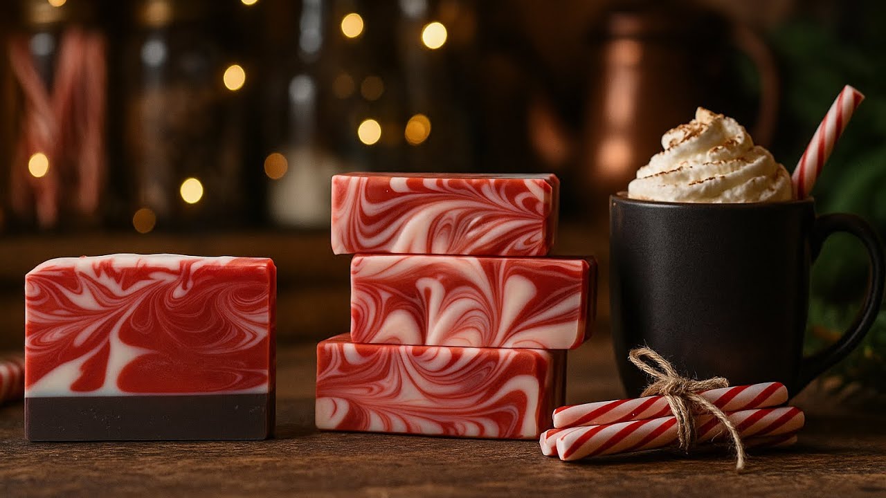 Peppermint Cocoa Cold Process Soap Making