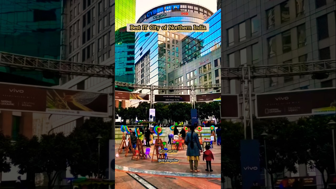 Gurugram City - Gurgaon Cyber Hub Drone View | Dlf Cyber City Gurugram Skyline #shorts #gurugram