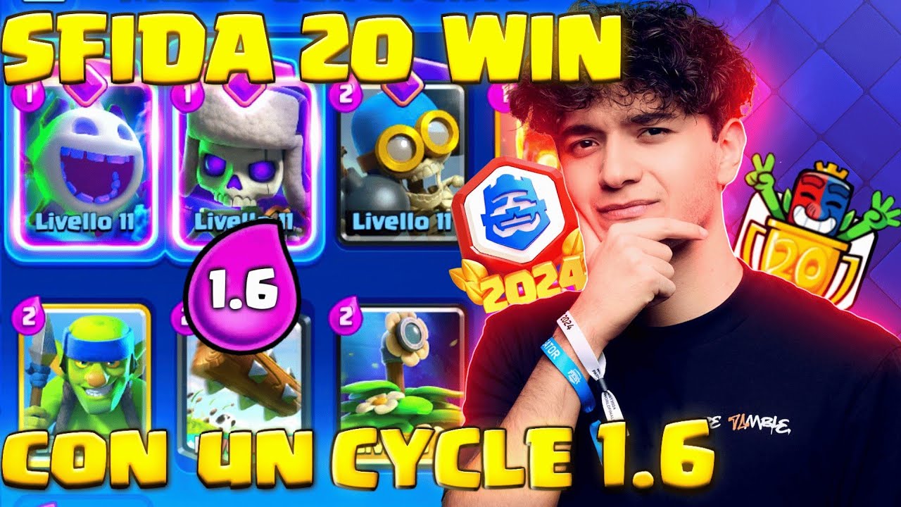 SFIDA 20 VITTORIE CON UN DECK 1.6 CYCLE! 🤯 Clash Royale ITA