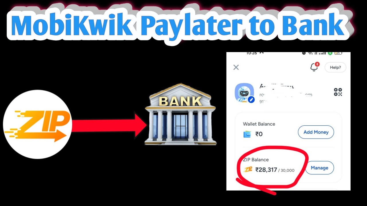 Mobikwik zip to bank account transfer// How to transfer MobiKwik Paylater to Bank account