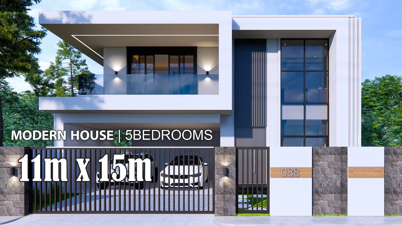 Modern House Design idea |  11m x 15m 2Storey (5Bedrooms)