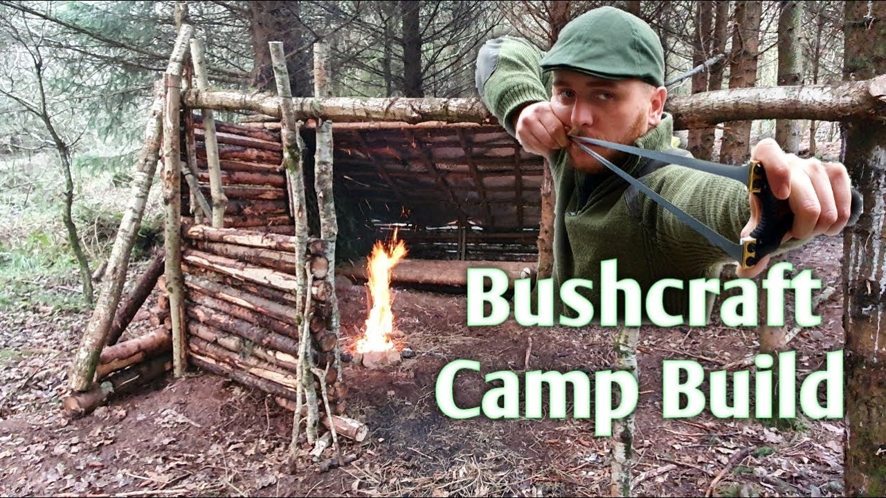 Building a Fort in the Woods | Winter Bushcraft Camp | Irish Wilderness | Slingshot Shooting