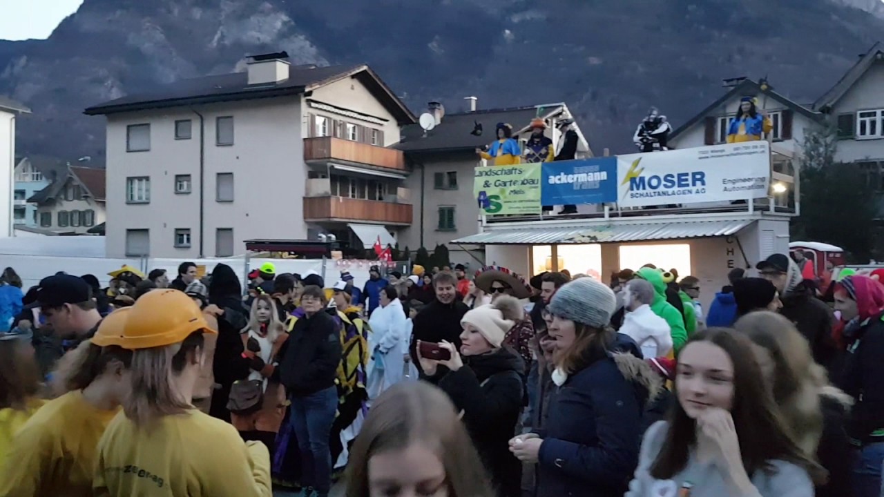 Fasnacht Beginn Mels, Sarganserland, 2017