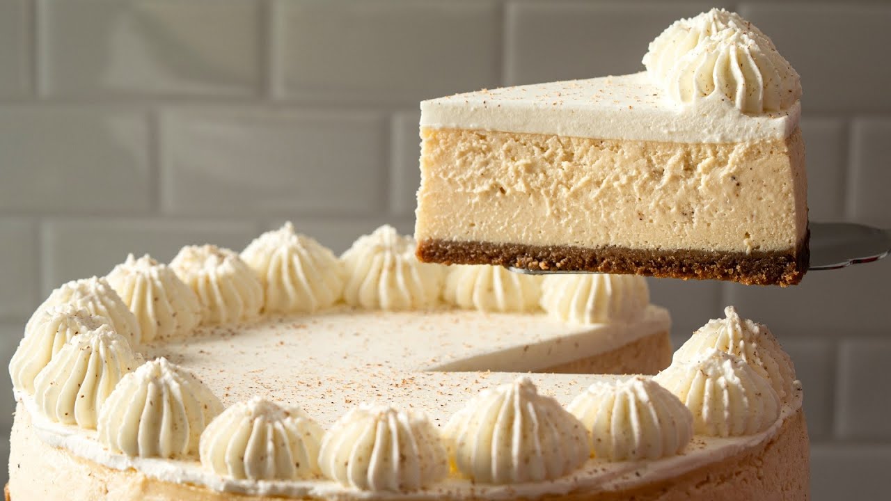 Нежный запеченный чизкейк с яичным ликером (идеально подходит для Рождества)