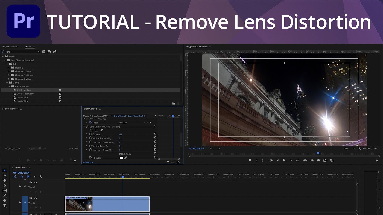 Учебное пособие по Premiere Pro &mdash; устранение искажений объектива