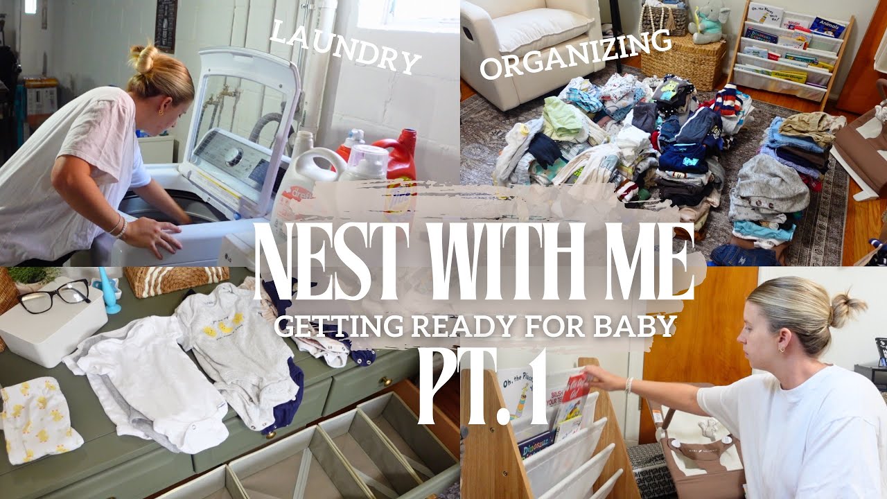 NESTING VLOG 🧺 Nursery organization & prepping for baby as a first time mom | 33 weeks pregnant