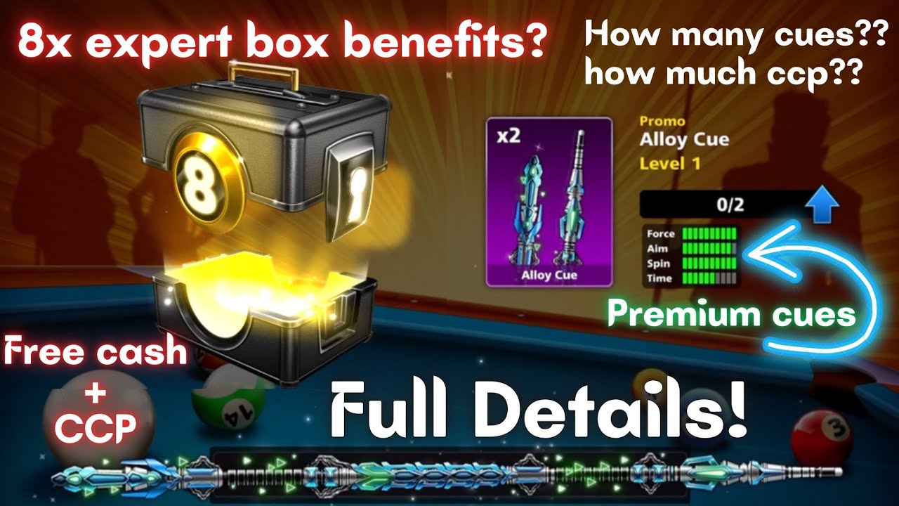 What we will get from 8 Expert Boxes in 8 Ball Pool | Full details #8ballpool #gaming #miniclip #8bp