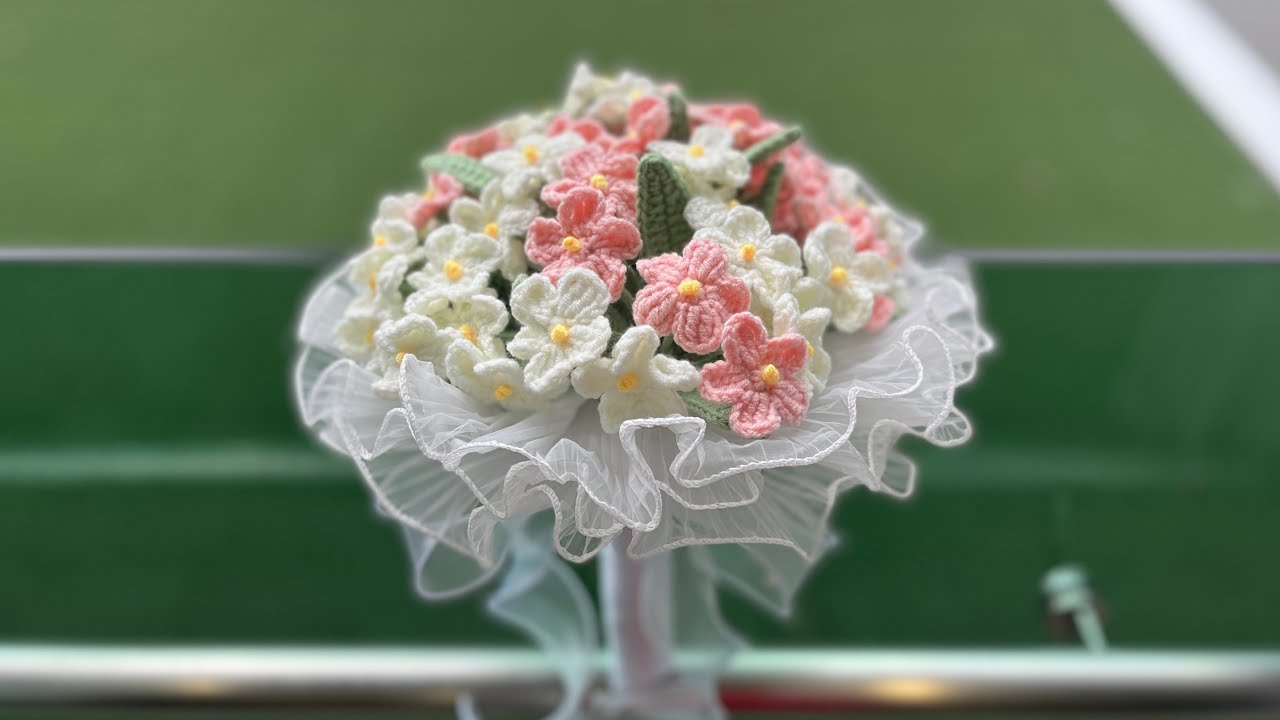 How to Crochet Forget Me Not Flower | Easy crochet flower tutorial | Crochet Bridal Flower Bouquet💐