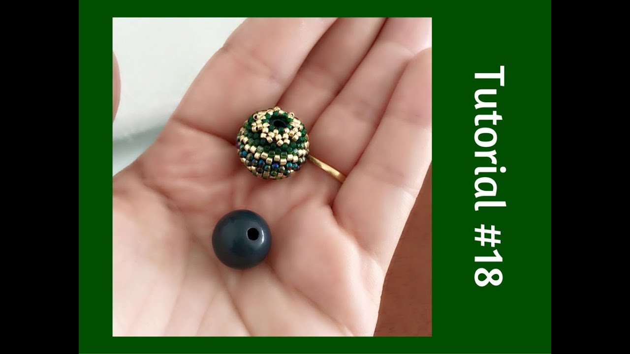 TUTORIAL PERLINE [18] - Chicca Bead, sfera rivestita con perline. (Beaded Bead tutorial)