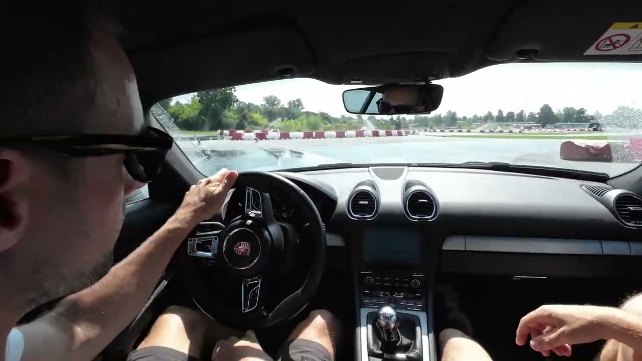 Porsche Cayman 718 a drift lap at Polygon Hradec Kr&aacute;lov&eacute;