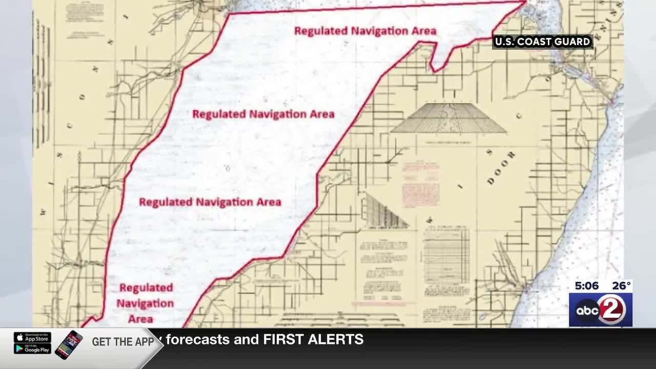 Part of the bay of Green Bay now closed to commercial vessel traffic