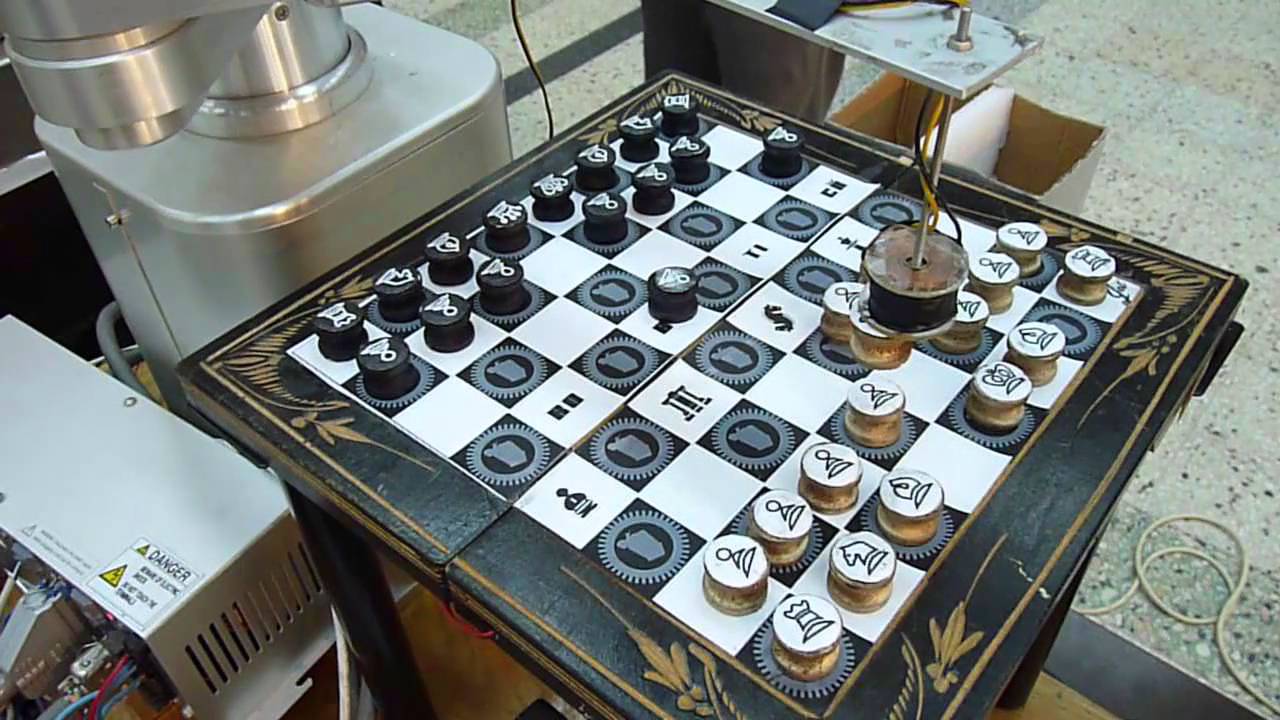 Robot play chess and scan of a car part