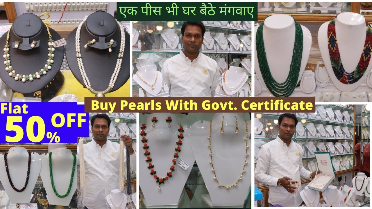 Hyderabad Pearls With Price | Chokers, Neck Sets, Bangles, Earrings | Charminar Jewellery Market