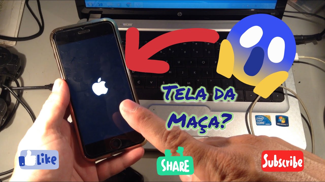 IPHONE TRAVADO NA TELA DA MAÇÃ - APPLE LOGO - IPHONE TRAVADO - APPLE SUPORTE -IPHONE INATIVO - APPLE