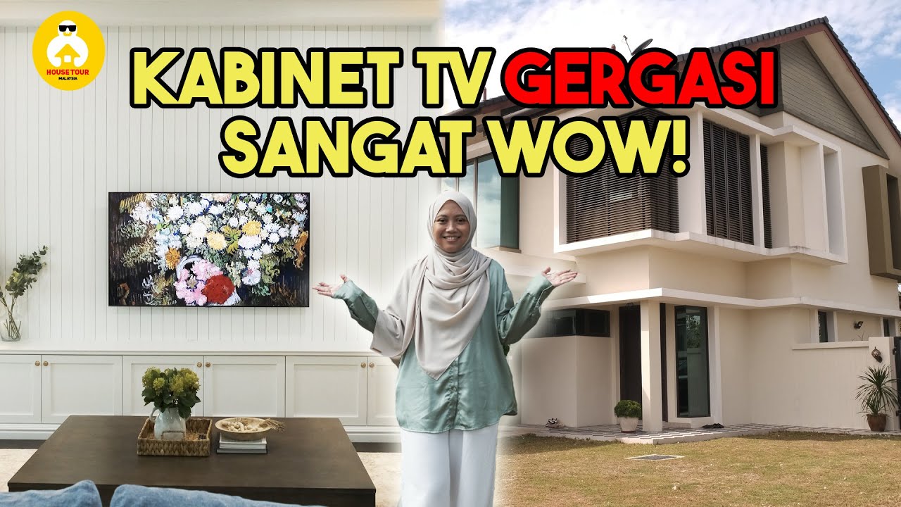 HOUSE TOUR EP 18: RUMAH MODERN FARMHOUSE… TV KABINET BESAR NAMPAKKAN RUMAH LAGI LUAS.