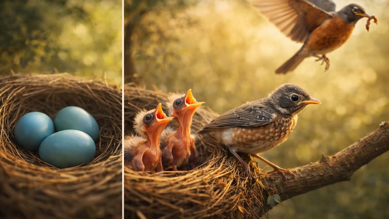 American Robin Life Cycle — From Egg to First Flight 🐣🕊 Cinematic Wildlife Documentary