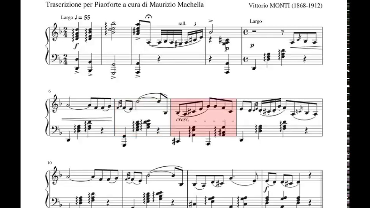 Czardas (Csárdás) - Vittorio Monti - Piano