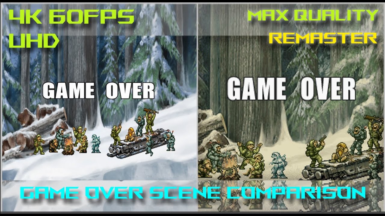 Metal Slug 7-XX: Remaster & Classic GAME OVER Scene COMPARISON - REMASTERED [ MAX 4K 60FPS UHD ]
