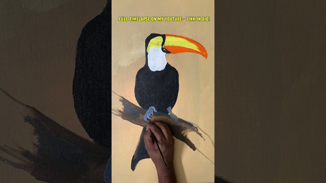 Acrylic Toucan Painting &ndash; Quick Glimpse #AcrylicPainting #ToucanArt #Shorts #Timelapse
