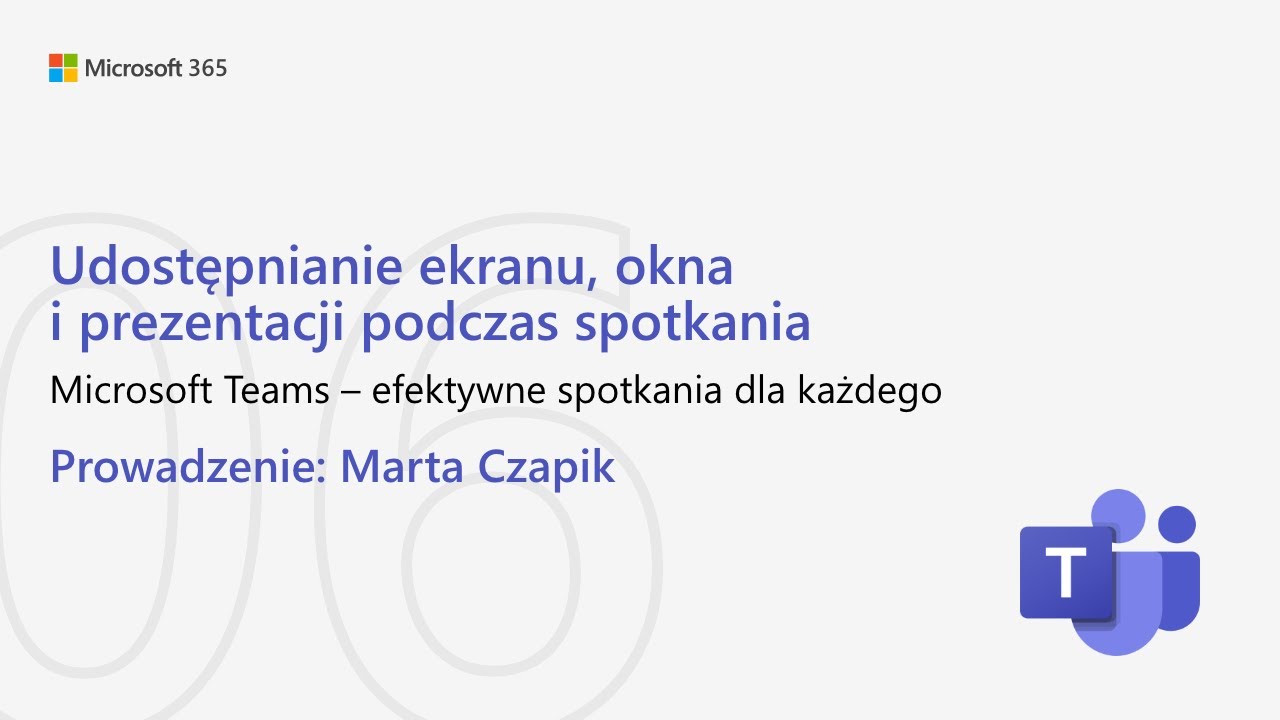 6. Udostępnianie ekranu, okna i prezentacji podczas spotkania