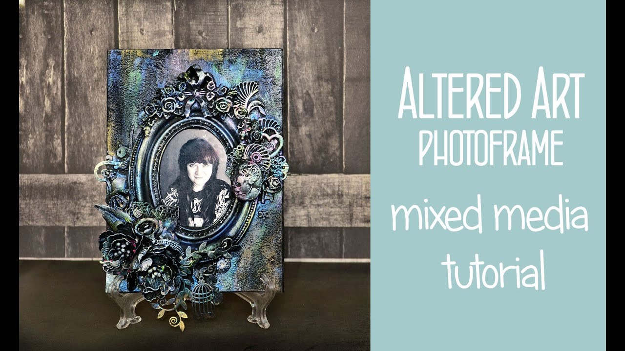 Mixed media canvas with frame | Altered Art Scrapbooking